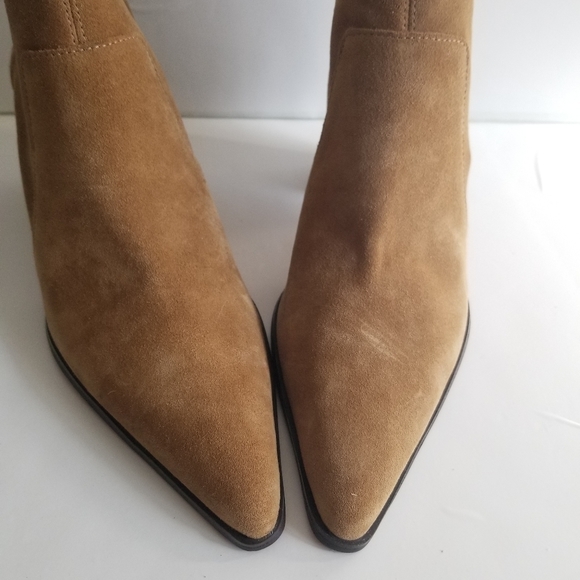 ZARA Leather Suede Ankle Heeled Boots NWT - Picture 8 of 13